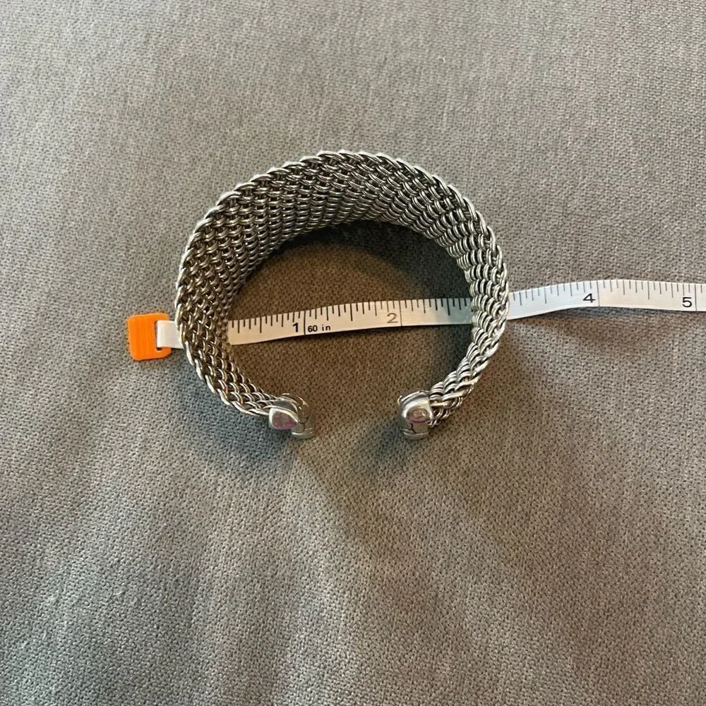 John Hardy Kali wide woven mesh bracelet SS